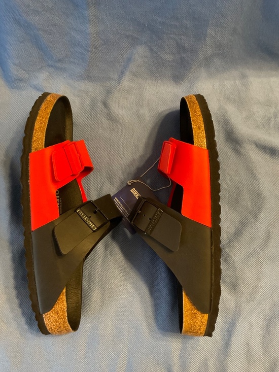 Birkenstock Size 44 Arizona Split Black Poppy Red 1019995 main image 8